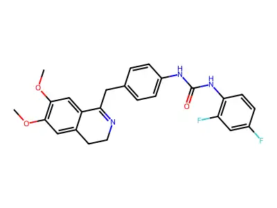 3-(2,4-DIFLUOROPHENYL)-1-(4-((6,7-DIMETHOXY(3,4-DIHYDROISOQUINOLYL))METHYL)PHENYL)UREA structure