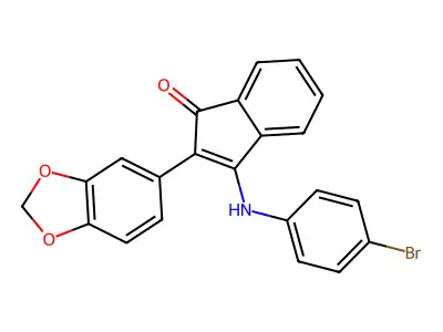 2-(1,3-Benzodioxol-5-yl)-3-(4-bromoanilino)inden-1-one structure
