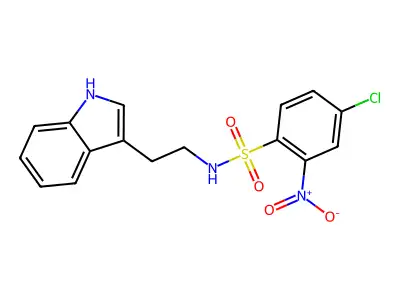 ((4-Chloro-2-nitrophenyl)sulfonyl)(2-indol-3-ylethyl)amine structure