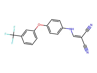 (((4-(3-(TRIFLUOROMETHYL)PHENOXY)PHENYL)AMINO)METHYLENE)METHANE-1,1-DICARBONITRILE structure