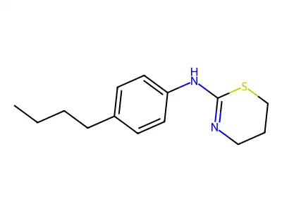 N-(4-butylphenyl)-5,6-dihydro-4H-1,3-thiazin-2-amine structure