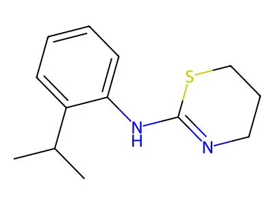 N-[2-(propan-2-yl)phenyl]-5,6-dihydro-4H-1,3-thiazin-2-amine structure