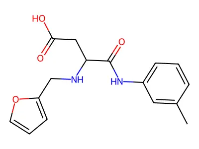 3-((Furan-2-ylmethyl)amino)-4-oxo-4-(m-tolylamino)butanoic acid structure