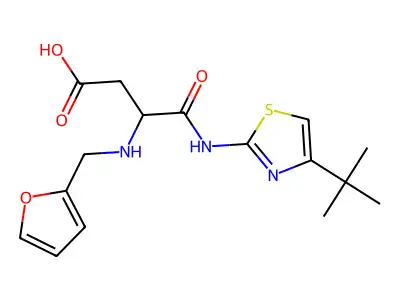 N-(4-tert-butyl-1,3-thiazol-2-yl)-N~2~-(furan-2-ylmethyl)-alpha-asparagine structure