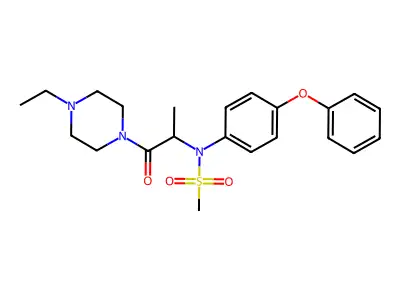 N-[1-(4-ethylpiperazin-1-yl)-1-oxopropan-2-yl]-N-(4-phenoxyphenyl)methanesulfonamide structure