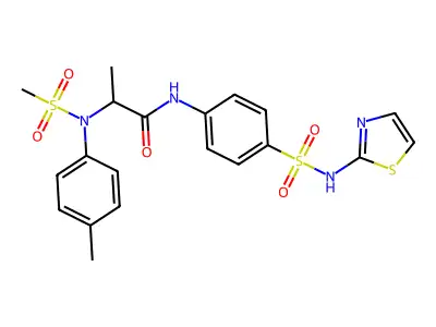 2-(4-methyl-N-methylsulfonylanilino)-N-[4-(1,3-thiazol-2-ylsulfamoyl)phenyl]propanamide structure
