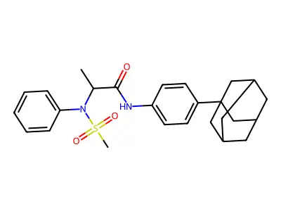 N-[4-(1-adamantyl)phenyl]-2-(N-methylsulfonylanilino)propanamide structure