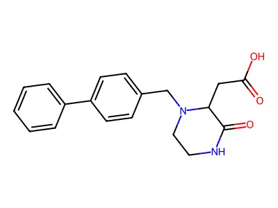 [1-(4-Biphenylylmethyl)-3-oxo-2-piperazinyl]-acetic acid structure