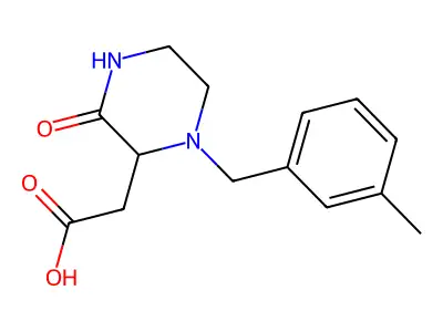 [1-(3-Methylbenzyl)-3-oxo-2-piperazinyl]acetic acid structure