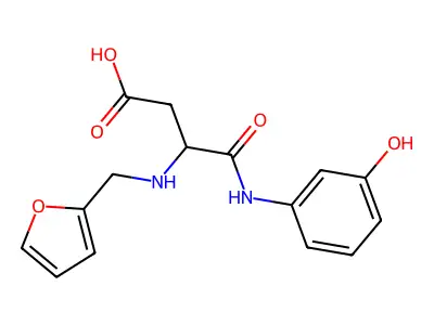 3-[(Furan-2-ylmethyl)-amino]-N-(3-hydroxy-phenyl)-succinamic acid structure
