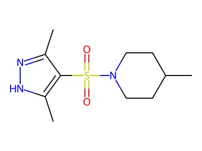 1-[(3,5-dimethyl-1H-pyrazol-4-yl)sulfonyl]-4-methylpiperidine structure