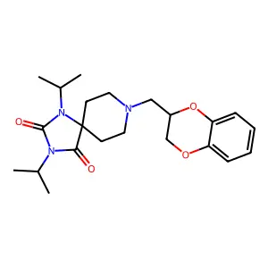 8-(1,4-Benzodioxan-2-ylmethyl)-1,3-di(2-propyl)-2,4-dioxo-1,3,8-triazaspiro(4.5)decane structure