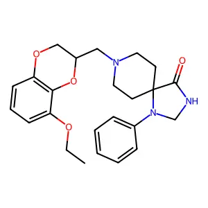 8-(8-Ethoxy-1,4-benzodioxan-2-ylmethyl)-4-oxo-1-phenyl-1,3,8-triazaspiro(4.5)decane structure