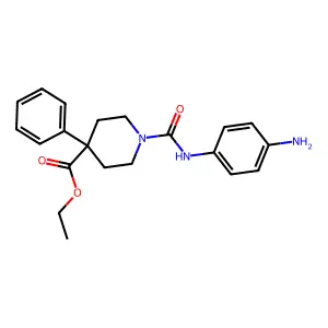 Isonipecotic acid, 1-((p-aminophenyl)carbamoyl)-4-phenyl-, ethyl ester structure