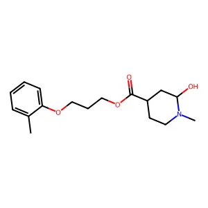 3-(2-Methylphenoxy)propyl 2-hydroxy-1-methylpiperidine-4-carboxylate structure