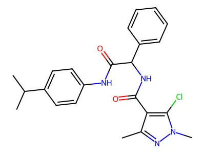 5-chloro-N-[2-(4-isopropylanilino)-2-oxo-1-phenylethyl]-1,3-dimethyl-1H-pyrazole-4-carboxamide structure