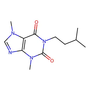 1-Isoamyl-3,7-dimethylxanthine structure