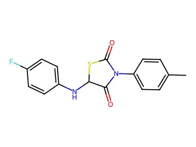 5-[(4-Fluorophenyl)amino]-3-(4-methylphenyl)-1,3-thiazolidine-2,4-dione structure