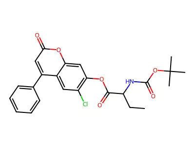 6-chloro-2-oxo-4-phenyl-2H-chromen-7-yl 2-[(tert-butoxycarbonyl)amino]butanoate structure