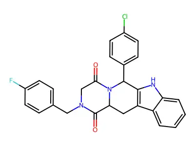 2-(4-Chlorophenyl)-6-[(4-fluorophenyl)methyl]-3,6,17-triazatetracyclo[8.7.0.03,8.011,16]heptadeca-1(10),11,13,15-tetraene-4,7-dione structure