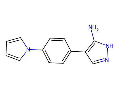 4-[4-(1H-pyrrol-1-yl)phenyl]-1H-pyrazol-5-amine structure