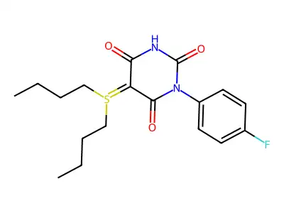 5-(Dibutylsulfonio)-1-(4-fluorophenyl)-2,4,6-trioxohexahydropyrimidin-5-ide structure