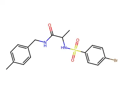 2-[[(4-Bromophenyl)sulfonyl]amino]-N-[(4-methylphenyl)methyl]propanamide structure