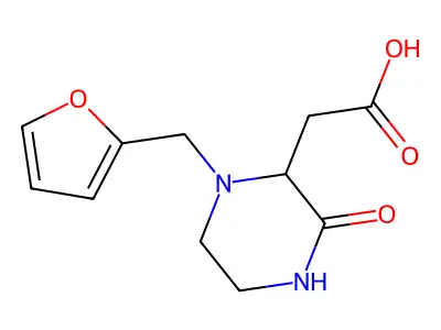 2-[1-(2-Furylmethyl)-3-oxo-2-piperazinyl]-acetic acid structure