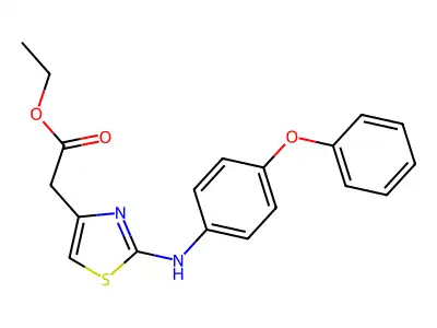 Ethyl 2-{2-[(4-phenoxyphenyl)amino]-1,3-thiazol-4-yl}acetate structure
