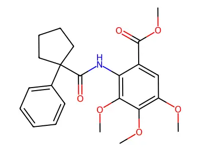 Methyl 3,4,5-trimethoxy-2-((phenylcyclopentyl)carbonylamino)benzoate structure