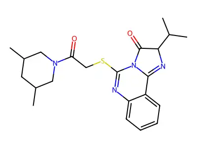 5-{[2-(3,5-dimethylpiperidin-1-yl)-2-oxoethyl]sulfanyl}-2-(propan-2-yl)-2H,3H-imidazo[1,2-c]quinazolin-3-one structure