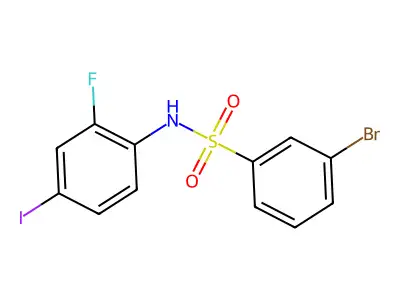 3-bromo-N-(2-fluoro-4-iodophenyl)benzenesulfonamide structure