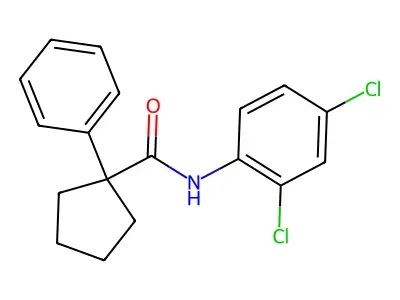 N-(2,4-dichlorophenyl)-1-phenylcyclopentane-1-carboxamide structure