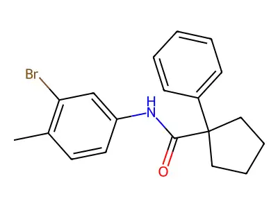 N-(3-bromo-4-methylphenyl)-1-phenylcyclopentane-1-carboxamide structure