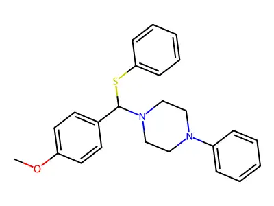 4-Methoxy-1-((4-phenylpiperazinyl)phenylthiomethyl)benzene structure