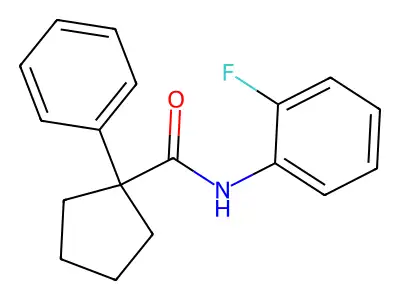 N-(2-fluorophenyl)-1-phenylcyclopentane-1-carboxamide structure