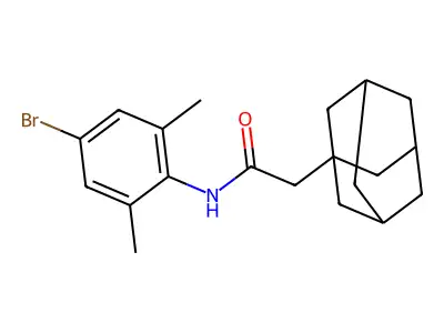2-(adamantan-1-yl)-N-(4-bromo-2,6-dimethylphenyl)acetamide structure