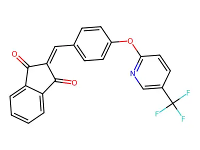2-((4-(5-(Trifluoromethyl)-2-pyridyloxy)phenyl)methylene)indane-1,3-dione structure