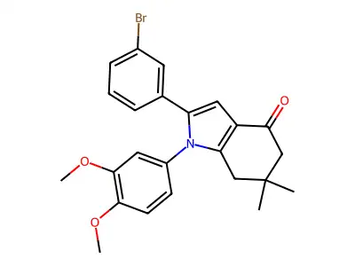 2-(3-Bromophenyl)-1-(3,4-dimethoxyphenyl)-6,6-dimethyl-5,7-dihydroindol-4-one structure