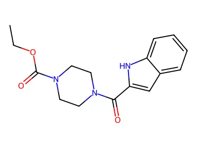 Ethyl 4-(1H-indole-2-carbonyl)piperazine-1-carboxylate structure