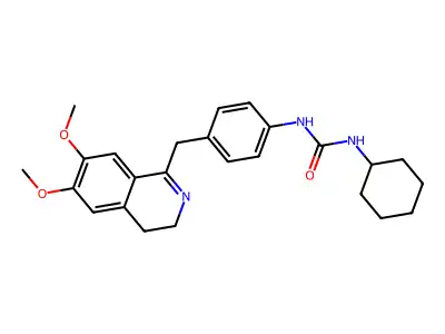 1-Cyclohexyl-3-[4-[(6,7-dimethoxy-3,4-dihydroisoquinolin-1-yl)methyl]phenyl]urea structure