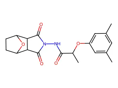 2-(3,5-dimethylphenoxy)-N-(1,3-dioxooctahydro-2H-4,7-epoxyisoindol-2-yl)propanamide structure