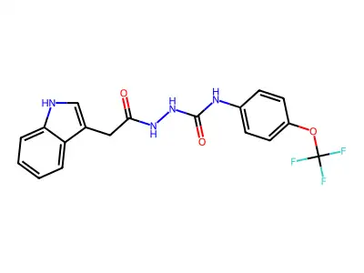 1-[[2-(1H-indol-3-yl)acetyl]amino]-3-[4-(trifluoromethoxy)phenyl]urea structure
