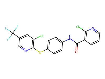 2-chloro-N-(4-{[3-chloro-5-(trifluoromethyl)pyridin-2-yl]sulfanyl}phenyl)pyridine-3-carboxamide structure