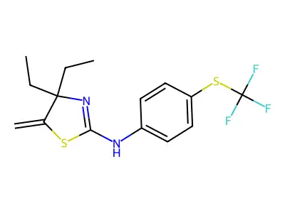 (4,4-DIETHYL-3-METHYLENE(2,5-THIAZOLINYL))(4-(TRIFLUOROMETHYLTHIO)PHENYL)AMINE structure
