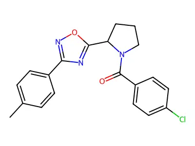 5-[1-(4-Chlorobenzoyl)pyrrolidin-2-yl]-3-(4-methylphenyl)-1,2,4-oxadiazole structure