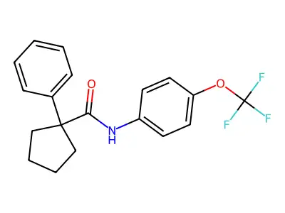 1-phenyl-N-[4-(trifluoromethoxy)phenyl]cyclopentane-1-carboxamide structure