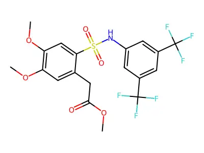 METHYL (2-(((3,5-BIS(TRIFLUOROMETHYL)PHENYL)AMINO)SULFONYL)-4,5-DIMETHOXYPHENYL)ACETATE structure