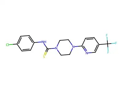 N-(4-chlorophenyl)-4-[5-(trifluoromethyl)pyridin-2-yl]piperazine-1-carbothioamide structure