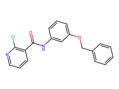 2-chloro-N-(3-phenylmethoxyphenyl)pyridine-3-carboxamide structure